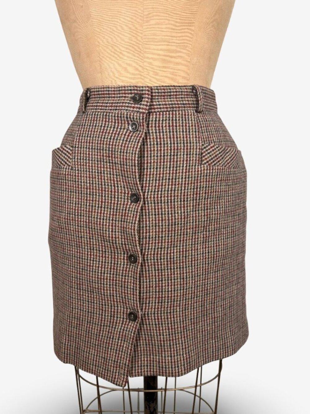 Vintage Made in Canada Tristan & Iseut Wool Blend Twill Mini Skirt